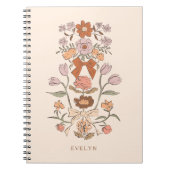 Bogen und Blüten Rustikale Terrakotta Notizblock (Vorderseite)