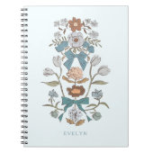 Bogen und Blüten Rustikales Blau Notizblock (Vorderseite)