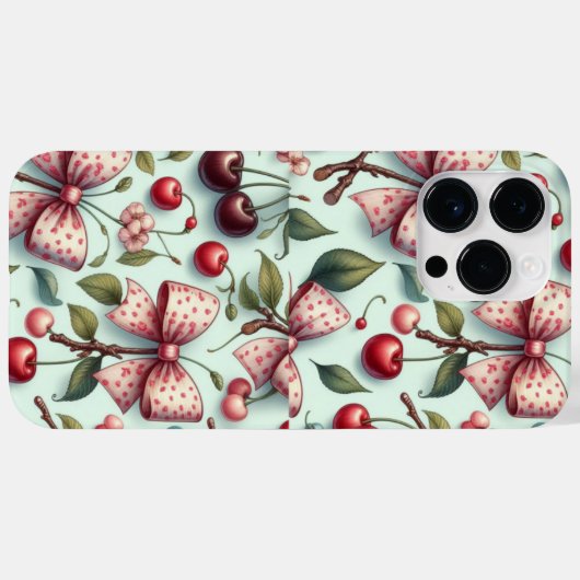 Bogen- und Kirschmuster Case-Mate iPhone Hülle (Rückseite (Horizontal))