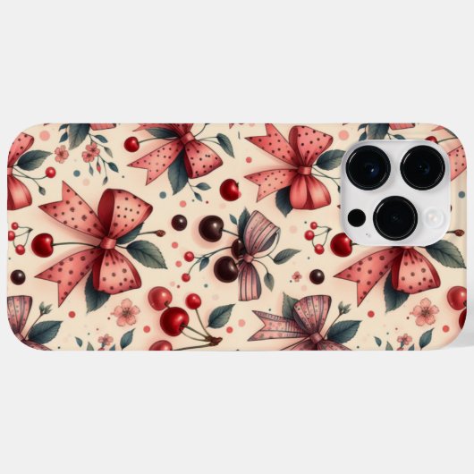 Bogen- und Kirschmuster Case-Mate iPhone Hülle (Rückseite (Horizontal))