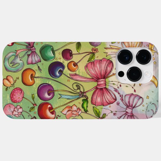 Bogen- und Kirschmuster Case-Mate iPhone Hülle (Rückseite (Horizontal))