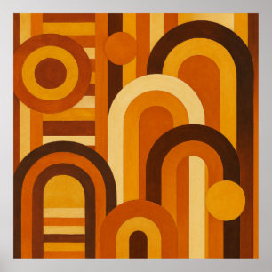 Bögen und Sonnenflecken Retro MCM geometrisches De Poster