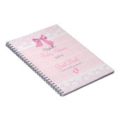 Bogen-und Spitze-Bild-Rosa-Babyparty-Gast-Buch Notizblock (Rechte Seite)