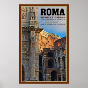 Bogen von Constantine und von Colosseum Poster