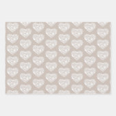 Bögen von Geschenkpapier - Blumen - Vögel - Herzen Set (Vorderseite 3)