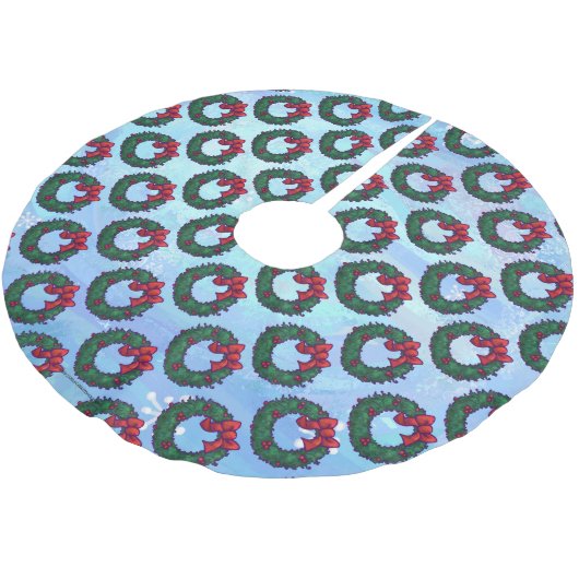 Bogen von Holly Polyester Weihnachtsbaumdecke (Schrägansicht)