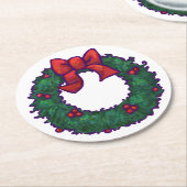 Bogen von Holly Runder Pappuntersetzer (Angewinkelt)