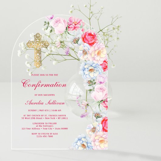 Bogenbestätigung der Blume für Wasserfarben Acryleinladungen