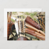 Bogenbogen, Pfeile und Quiver Postkarte (Vorne/Hinten)