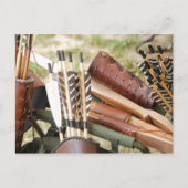 Bogenbogen, Pfeile und Quiver Postkarte (Vorderseite)