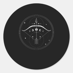 Bogenbogen und Bogenbogen Heilige Geometrie Runder Aufkleber
