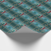 Bogenbogen und Pfeil - Grünes Muster Geschenkpapier (Ecke)