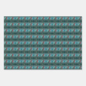 Bogenbogen und Pfeil - Grünes Muster Geschenkpapier Set (Vorderseite)