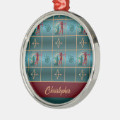 Bogenbogen und Pfeil - Grünes Muster Ornament Aus Metall (Links)