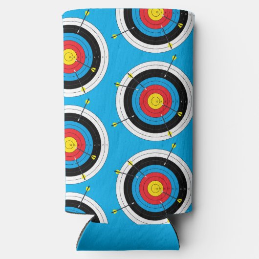 Bogenbogenziel und -pfeile selters dosenkühler (Rückseite)