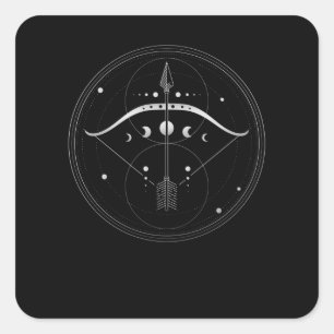 Bogenbow und Bogenschießen Quadratischer Aufkleber