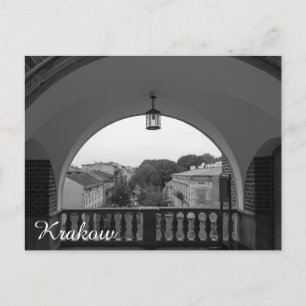 Bogenfenster in der Altstadt von Krakau, Polen Postkarte