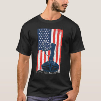 Bogenfischen Amerikanischer Flaggenfisch Bogenjagd T-Shirt