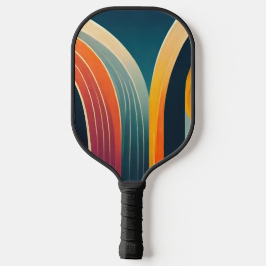 Bogenformen in hellen Farben Pickleball Schläger (Rückseite)