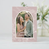 Bogenförmige Hochzeit Line Drawn Save The Date (Stehend Vorderseite)