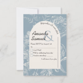 Bogenförmige Hochzeits-RSVP-Karte mit Linienzeichn RSVP Karte