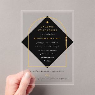 Bogenförmige Quasten Minimalistischer Rahmen Foto  Acryleinladungen