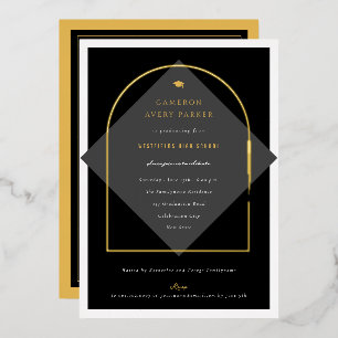 Bogenförmige Quasten Minimalistischer Rahmen Foto  Folieneinladung