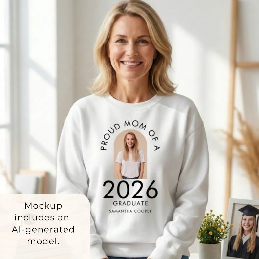 Bogenfoto Stolze Mutter des Absolventen 2026 Sweatshirt
