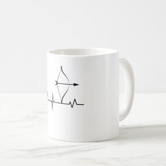 Bogenheartbeat Bow and Arrow Pulser Kaffeetasse (VorderseiteRechts)