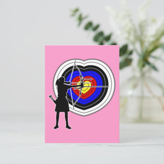 Bogenherz-Ziel2 Postkarte (Stehend Vorderseite)