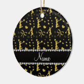 Bogenherzen des individuellen Namens cheerleading Keramikornament (Links)