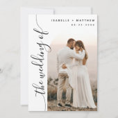 Bogenhochzeit für vertikales Skript-Foto Einladung (Vorderseite)