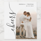 Bogenhochzeit für vertikales Skript-Foto Weinetikett (Einzelnes Label)