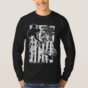 Bogenjagd Bow American Flag Hunter T-Shirt
