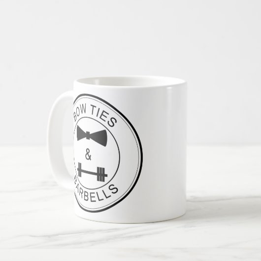 BogenKrawatten-und Barbells-Tasse Kaffeetasse (Vorderseite Links)
