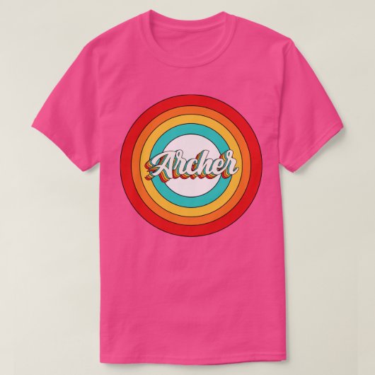 Bogenname Shirt Vintag Archer Circle (Design vorne)