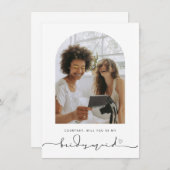 Bogenrahmen wird meine Bridesmaid-Vorschlagskarte  Dankeskarte (Vorne/Hinten)