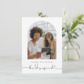 Bogenrahmen wird meine Bridesmaid-Vorschlagskarte  Dankeskarte (Stehend Vorderseite)