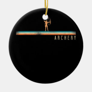 Bogenschießbogen Bogenschütze Retro Vintage Compou Keramik Ornament