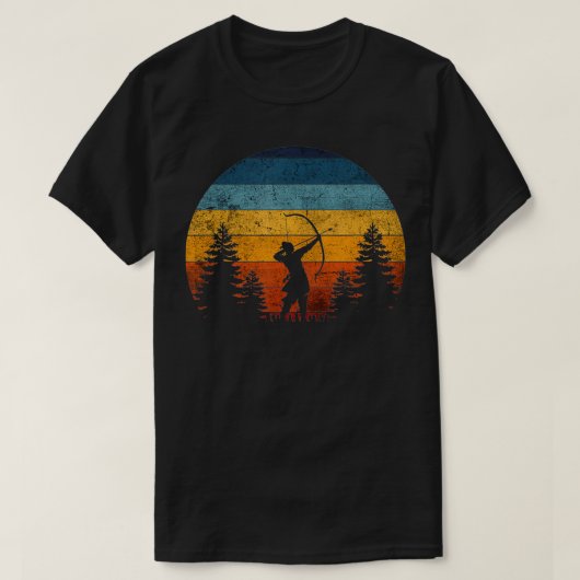 Bogenschießbow Vintages Retro gestörtes Design T-Shirt (Design vorne)