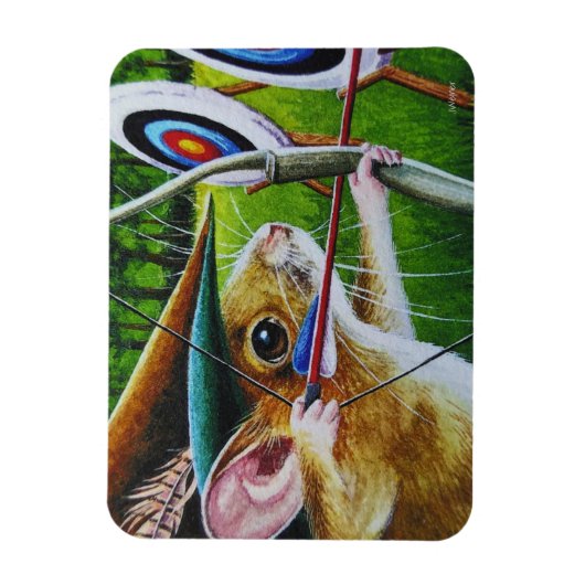 Bogenschießen Camp Mouse Bow & Arrow Kunst Magnet (Vertikal)