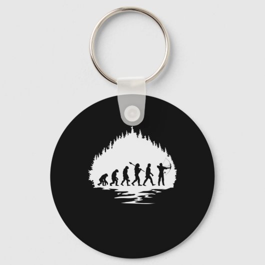 Bogenschießen Evolution Affe Mensch Bogenschütze Schlüsselanhänger (Vorderseite)