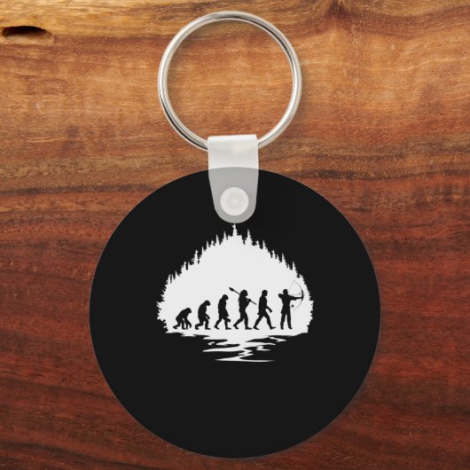 Bogenschießen Evolution Affe Mensch Bogenschütze Schlüsselanhänger (Vorderseite)