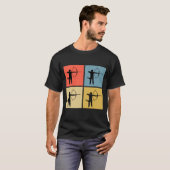 Bogenschießen farbenfrohe Retro T-Shirt (Vorne ganz)