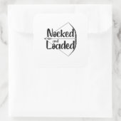 Bogenschießen geknotet und beladen quadratischer aufkleber (Tasche)