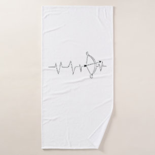 Bogenschießen Herzschlag fürs Pfeil und Bogen Badehandtuch