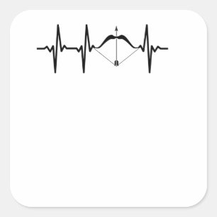 Bogenschießen-Herzschlag-Pfeil und Bogen Quadratischer Aufkleber