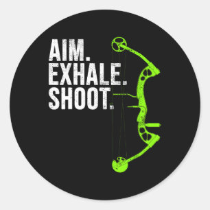 Bogenschiessen Jagd Aim Exhale Shoot Runder Aufkleber