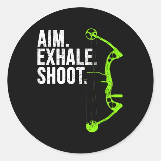 Bogenschiessen Jagd Aim Exhale Shoot Runder Aufkleber (Vorderseite)