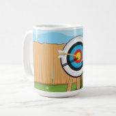 Bogenschießen Kaffeetasse (Vorderseite Links)